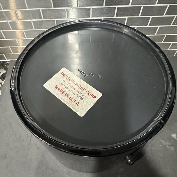 Vtg Mid Century MCM Ice Bucket Black Vinyl Clear Lucite Lid Barware Shelton Ware - Picture 5 of 14